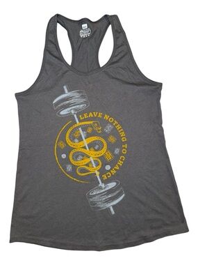 The Lift Box Leave Nothing To Chance Snake Barbell Graphic Racerback Tank Top